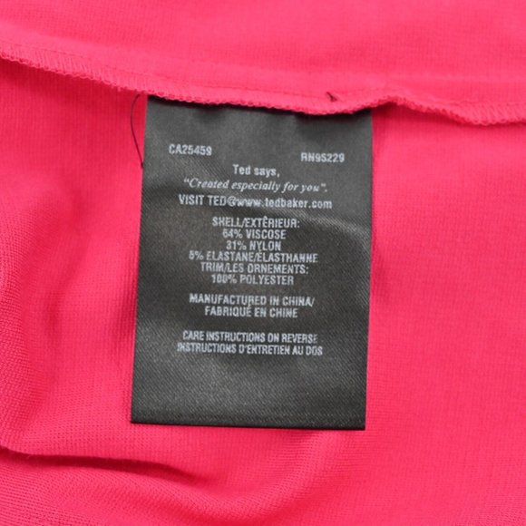 NEW TED BAKER Pink Sweetheart Neckline Mini Dress Zipper Womens Size 2 MSRP $180 - Picture 8 of 8